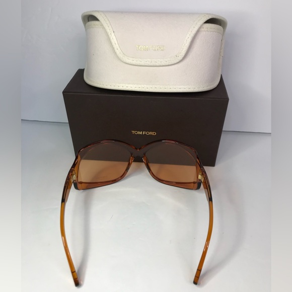 💯 - New Authentic Tom Ford Brown Oversized Ladies Sunglasses FT0903 48E 68. - Picture 8 of 14